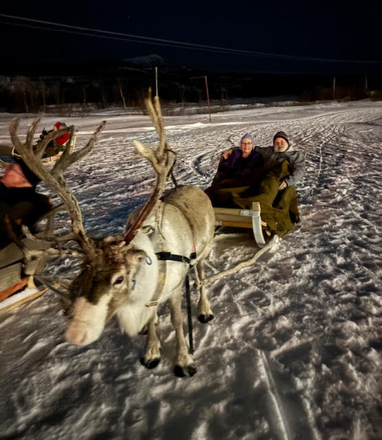 Our arctic reindeer ride with Santa’s friends as we watched the Northern Lights