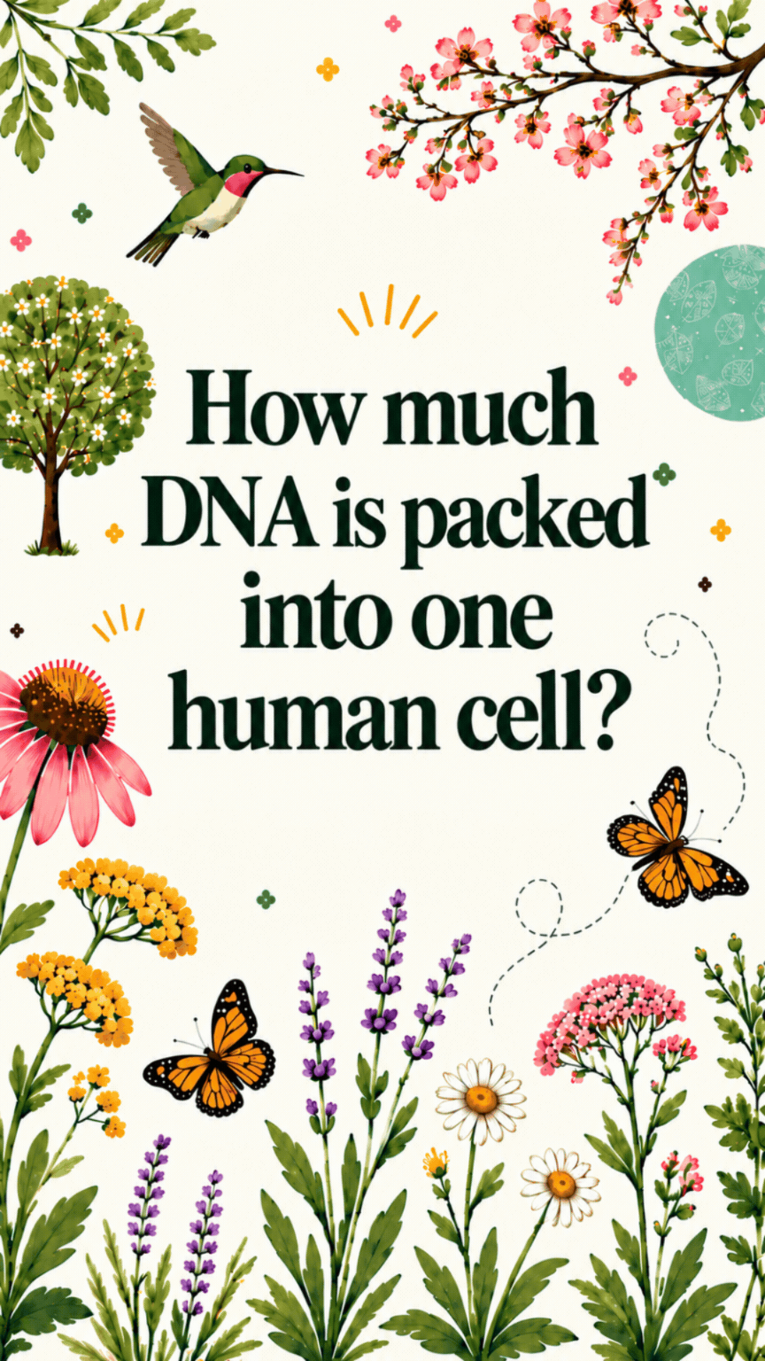 How much DNA is packed into one human cell?