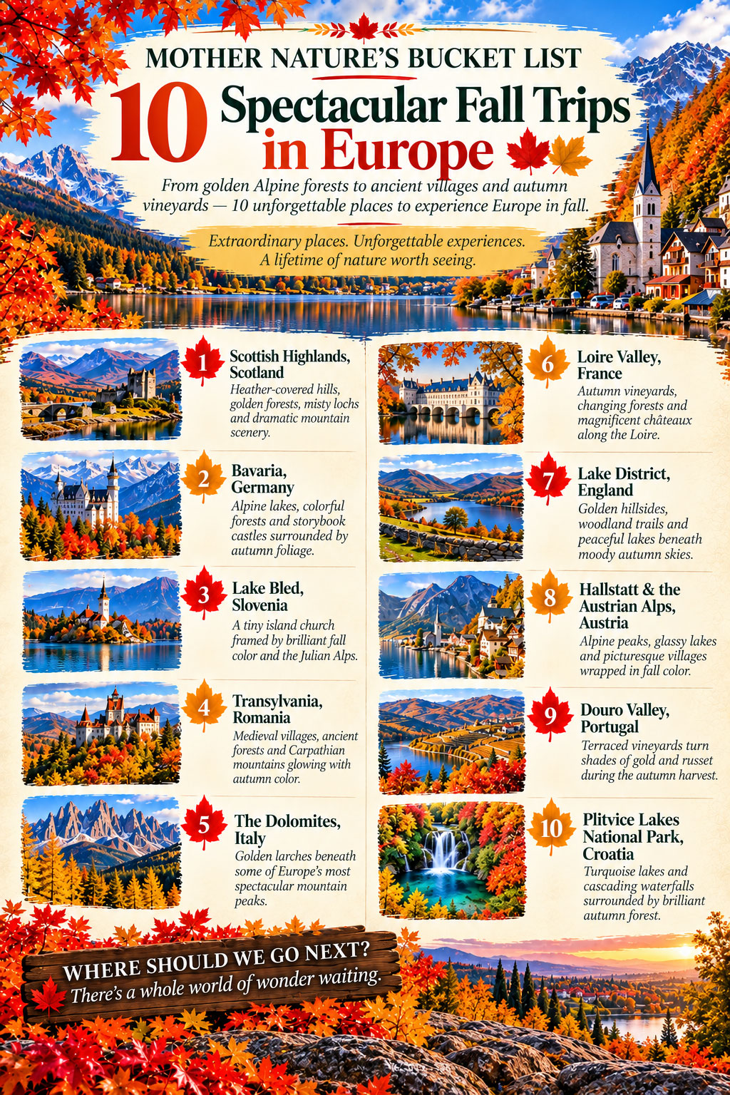 10 Spectacular Fall Trips in Europe | Beautiful Autumn Destinations & Nature Escapes